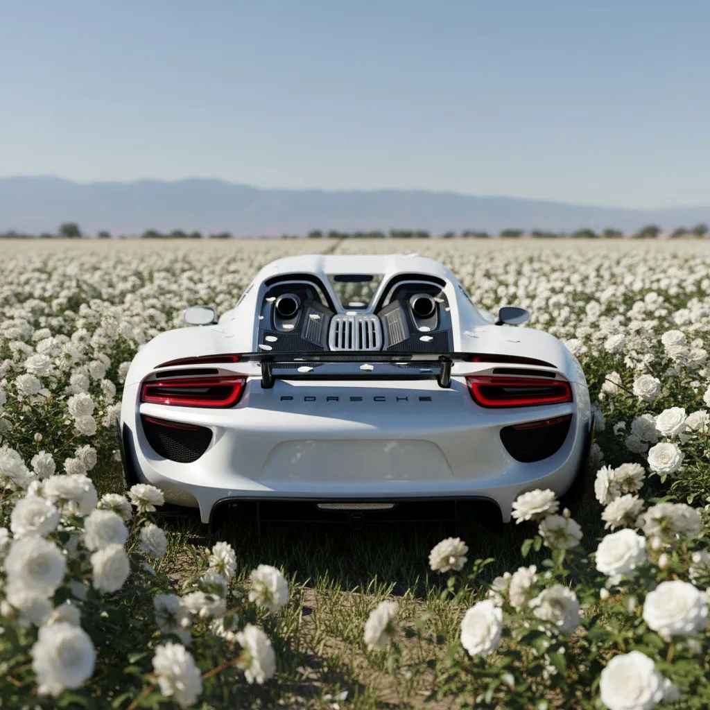 918 Spyder "White Rose" Rear